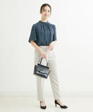 F1LHS60130 MK MICHEL KLEIN(小さいサイズ)(メゾン ドゥ サンク) 【小さいサイズ】Reflaxストレッチテーパードパンツ/洗える モカ