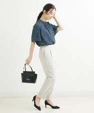 F1LHS60130 MK MICHEL KLEIN(小さいサイズ)(メゾン ドゥ サンク) 【小さいサイズ】Reflaxストレッチテーパードパンツ/洗える モカ