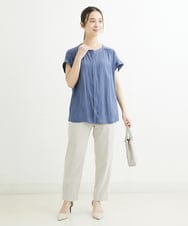 F1LHS60130 MK MICHEL KLEIN(小さいサイズ)(メゾン ドゥ サンク) 【小さいサイズ】Reflaxストレッチテーパードパンツ/洗える モカ