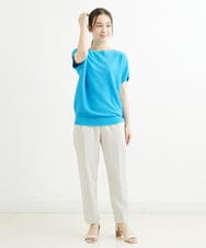 F1LHS60130 MK MICHEL KLEIN(小さいサイズ)(メゾン ドゥ サンク) 【小さいサイズ】Reflaxストレッチテーパードパンツ/洗える モカ