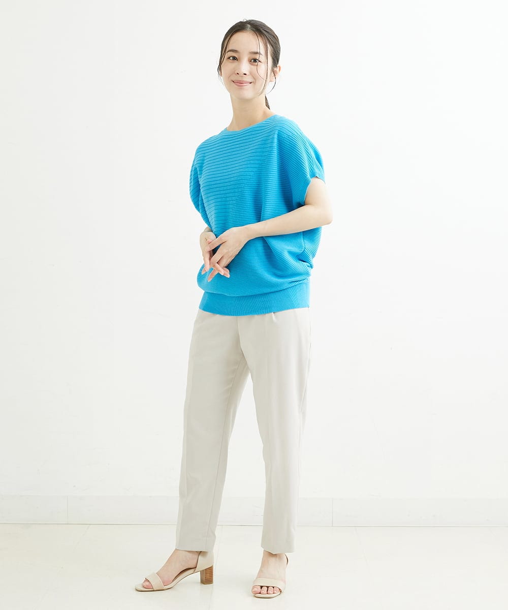 F1LHS60130 MK MICHEL KLEIN(小さいサイズ)(メゾン ドゥ サンク) 【小さいサイズ】Reflaxストレッチテーパードパンツ/洗える モカ