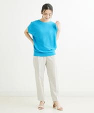 F1LHS60130 MK MICHEL KLEIN(小さいサイズ)(メゾン ドゥ サンク) 【小さいサイズ】Reflaxストレッチテーパードパンツ/洗える モカ