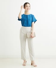 F1LHS60130 MK MICHEL KLEIN(小さいサイズ)(メゾン ドゥ サンク) 【小さいサイズ】Reflaxストレッチテーパードパンツ/洗える モカ