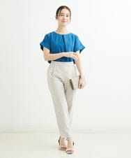 F1LHS60130 MK MICHEL KLEIN(小さいサイズ)(メゾン ドゥ サンク) 【小さいサイズ】Reflaxストレッチテーパードパンツ/洗える モカ