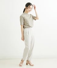 F1LHS60130 MK MICHEL KLEIN(小さいサイズ)(メゾン ドゥ サンク) 【小さいサイズ】Reflaxストレッチテーパードパンツ/洗える モカ