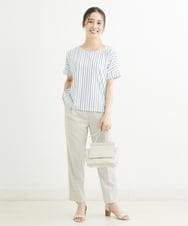 F1LHS60130 MK MICHEL KLEIN(小さいサイズ)(メゾン ドゥ サンク) 【小さいサイズ】Reflaxストレッチテーパードパンツ/洗える モカ