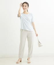 F1LHS60130 MK MICHEL KLEIN(小さいサイズ)(メゾン ドゥ サンク) 【小さいサイズ】Reflaxストレッチテーパードパンツ/洗える モカ