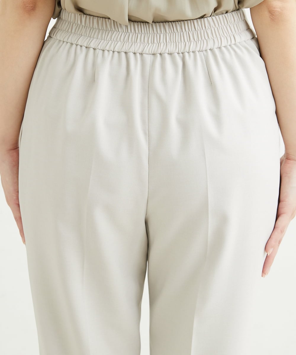 F1LHS60130 MK MICHEL KLEIN(小さいサイズ)(メゾン ドゥ サンク) 【小さいサイズ】Reflaxストレッチテーパードパンツ/洗える モカ