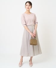 F1LHV64160 MK MICHEL KLEIN(小さいサイズ)(メゾン ドゥ サンク) 【小さいサイズ】サイドプリーツガウチョパンツ/洗える ベージュ