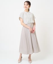 F1LHV64160 MK MICHEL KLEIN(小さいサイズ)(メゾン ドゥ サンク) 【小さいサイズ】サイドプリーツガウチョパンツ/洗える ベージュ