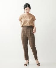 F1LIP14130 MK MICHEL KLEIN(小さいサイズ)(メゾン ドゥ サンク) 【小さいサイズ】ベーシックテーパードパンツ（無地・チェック）/Comfortシリーズ/洗える ミント（無地）