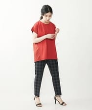 F1LIP14130 MK MICHEL KLEIN(小さいサイズ)(メゾン ドゥ サンク) 【小さいサイズ】ベーシックテーパードパンツ（無地・チェック）/Comfortシリーズ/洗える ミント（無地）