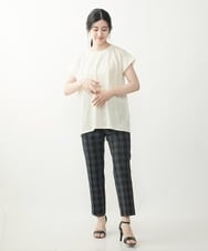 F1LIP14130 MK MICHEL KLEIN(小さいサイズ)(メゾン ドゥ サンク) 【小さいサイズ】ベーシックテーパードパンツ（無地・チェック）/Comfortシリーズ/洗える ミント（無地）