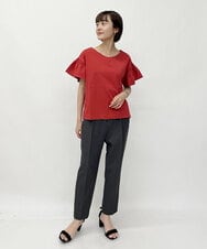 F1LIP14130 MK MICHEL KLEIN(小さいサイズ)(メゾン ドゥ サンク) 【小さいサイズ】ベーシックテーパードパンツ（無地・チェック）/Comfortシリーズ/洗える ミント（無地）