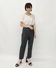 F1LIP14130 MK MICHEL KLEIN(小さいサイズ)(メゾン ドゥ サンク) 【小さいサイズ】ベーシックテーパードパンツ（無地・チェック）/Comfortシリーズ/洗える ミント（無地）