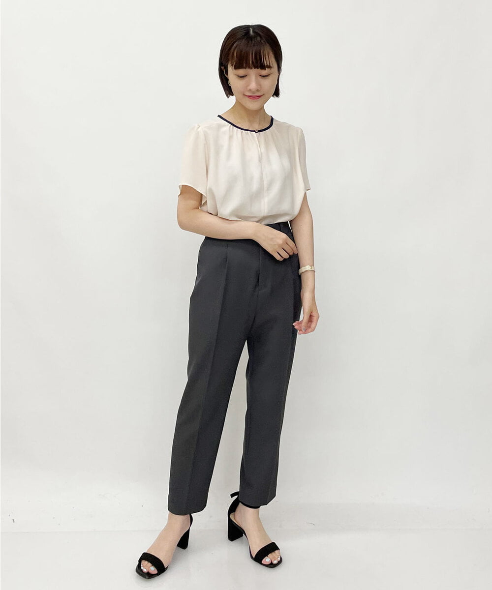 F1LIP14130 MK MICHEL KLEIN(小さいサイズ)(メゾン ドゥ サンク) 【小さいサイズ】ベーシックテーパードパンツ（無地・チェック）/Comfortシリーズ/洗える ミント（無地）