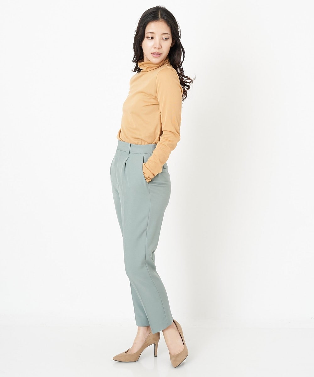 F1LIP14130 MK MICHEL KLEIN(小さいサイズ)(メゾン ドゥ サンク) 【小さいサイズ】ベーシックテーパードパンツ（無地・チェック）/Comfortシリーズ/洗える ミント（無地）