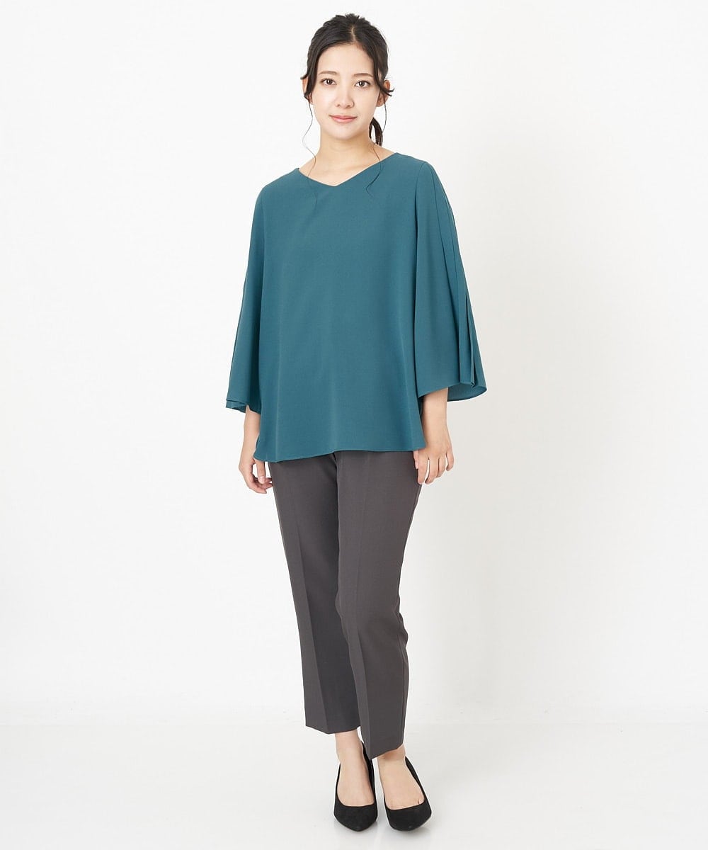 F1LIP14130 MK MICHEL KLEIN(小さいサイズ)(メゾン ドゥ サンク) 【小さいサイズ】ベーシックテーパードパンツ（無地・チェック）/Comfortシリーズ/洗える ミント（無地）