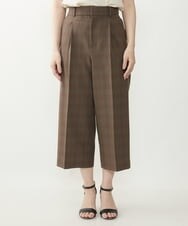 F1LIP16150 MK MICHEL KLEIN(小さいサイズ)(メゾン ドゥ サンク) 【小さいサイズ】ベーシックワイドパンツ（チェック）/Comfortシリーズ/洗える ネイビー