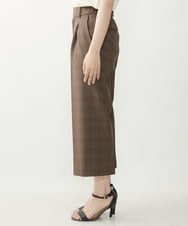 F1LIP16150 MK MICHEL KLEIN(小さいサイズ)(メゾン ドゥ サンク) 【小さいサイズ】ベーシックワイドパンツ（チェック）/Comfortシリーズ/洗える ネイビー