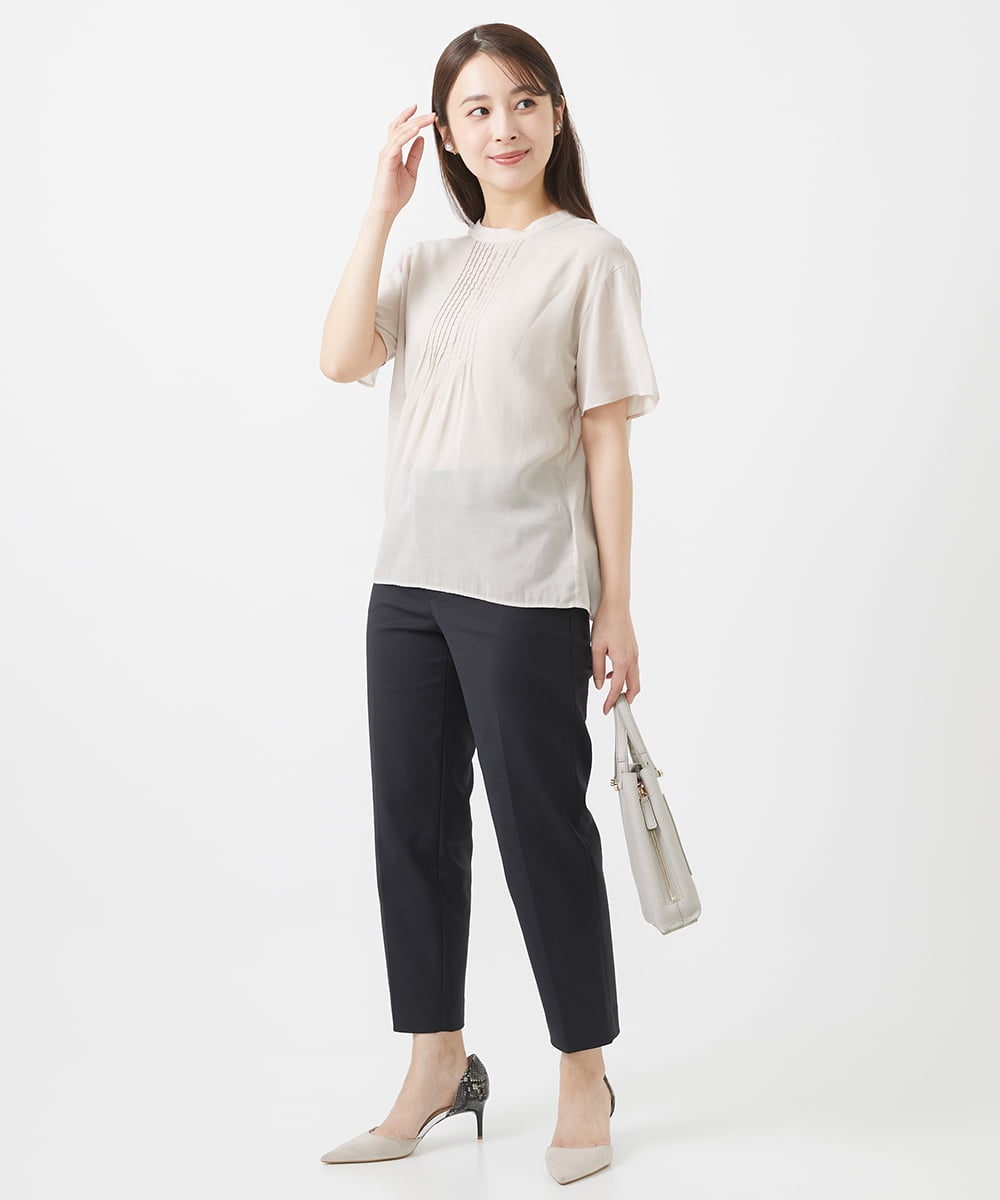 F1LIV14160 MK MICHEL KLEIN(小さいサイズ)(メゾン ドゥ サンク) 【小さいサイズ】美シルエット ストレッチパンツ/洗える ベージュ