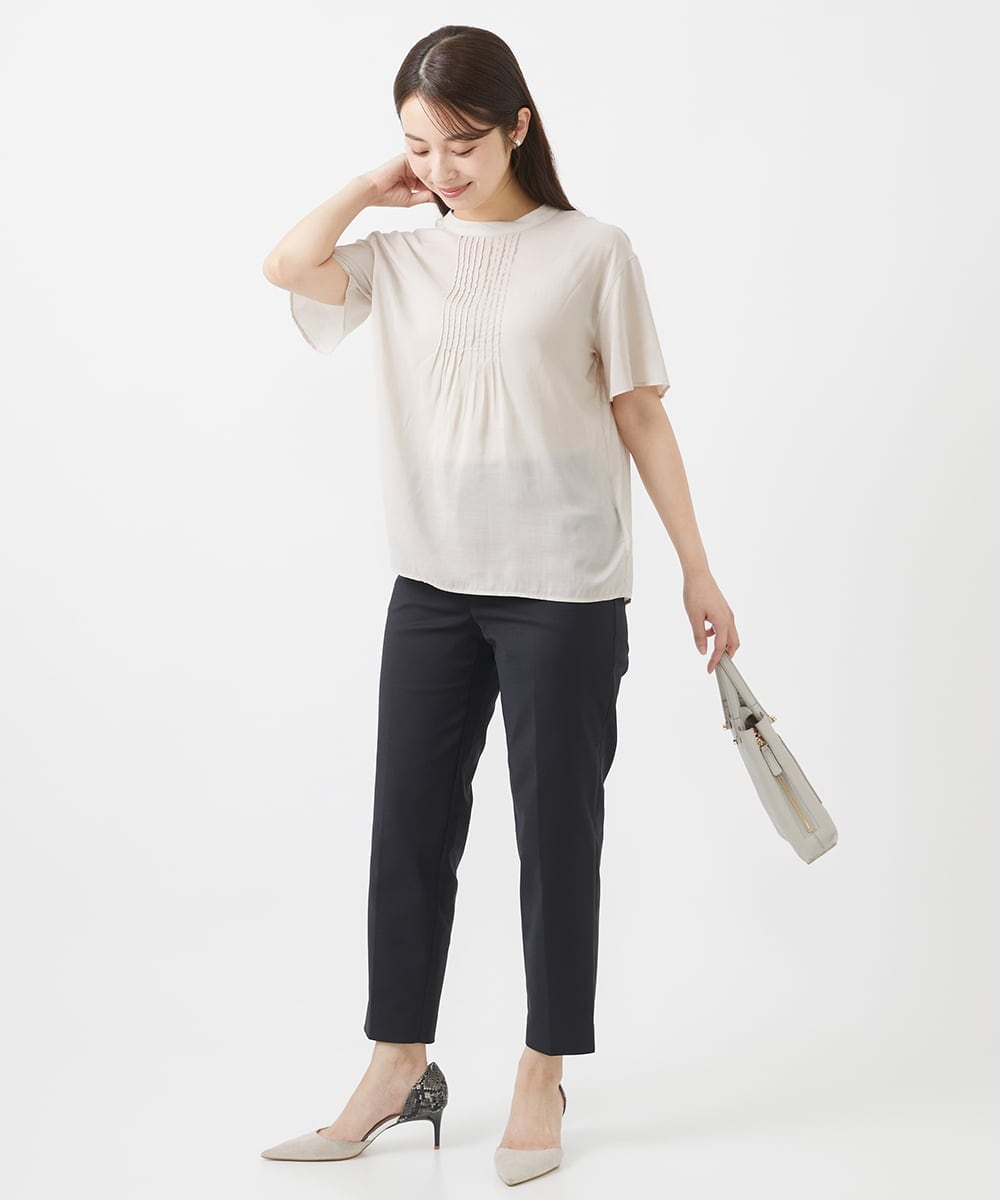 F1LIV14160 MK MICHEL KLEIN(小さいサイズ)(メゾン ドゥ サンク) 【小さいサイズ】美シルエット ストレッチパンツ/洗える ベージュ