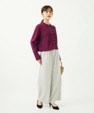 F1LJA75160 MK MICHEL KLEIN(小さいサイズ)(メゾン ドゥ サンク) 【小さいサイズ】センタープレス入りストレートワイドパンツ/UVカット/接触冷感/速乾/洗える ライトグレー