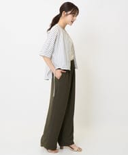 F1LJA76160 MK MICHEL KLEIN(小さいサイズ)(メゾン ドゥ サンク) 【小さいサイズ】リラクシーワイドパンツ/UVカット/接触冷感/洗濯機で洗える ベージュ