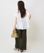 F1LJA76160 MK MICHEL KLEIN(小さいサイズ)(メゾン ドゥ サンク) 【小さいサイズ】リラクシーワイドパンツ/UVカット/接触冷感/洗濯機で洗える ベージュ