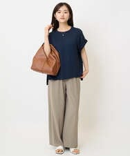 F1LJA76160 MK MICHEL KLEIN(小さいサイズ)(メゾン ドゥ サンク) 【小さいサイズ】リラクシーワイドパンツ/UVカット/接触冷感/洗濯機で洗える ベージュ