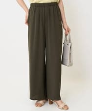 F1LJA76160 MK MICHEL KLEIN(小さいサイズ)(メゾン ドゥ サンク) 【小さいサイズ】リラクシーワイドパンツ/UVカット/接触冷感/洗濯機で洗える チャコールブラウン