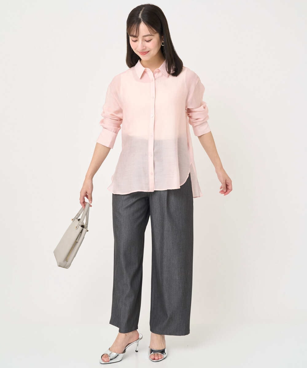 F1LJA80150 MK MICHEL KLEIN(小さいサイズ)(メゾン ドゥ サンク) 【小さいサイズ】ソフトデニムライクバレルパンツ/洗濯機で洗える ネイビー