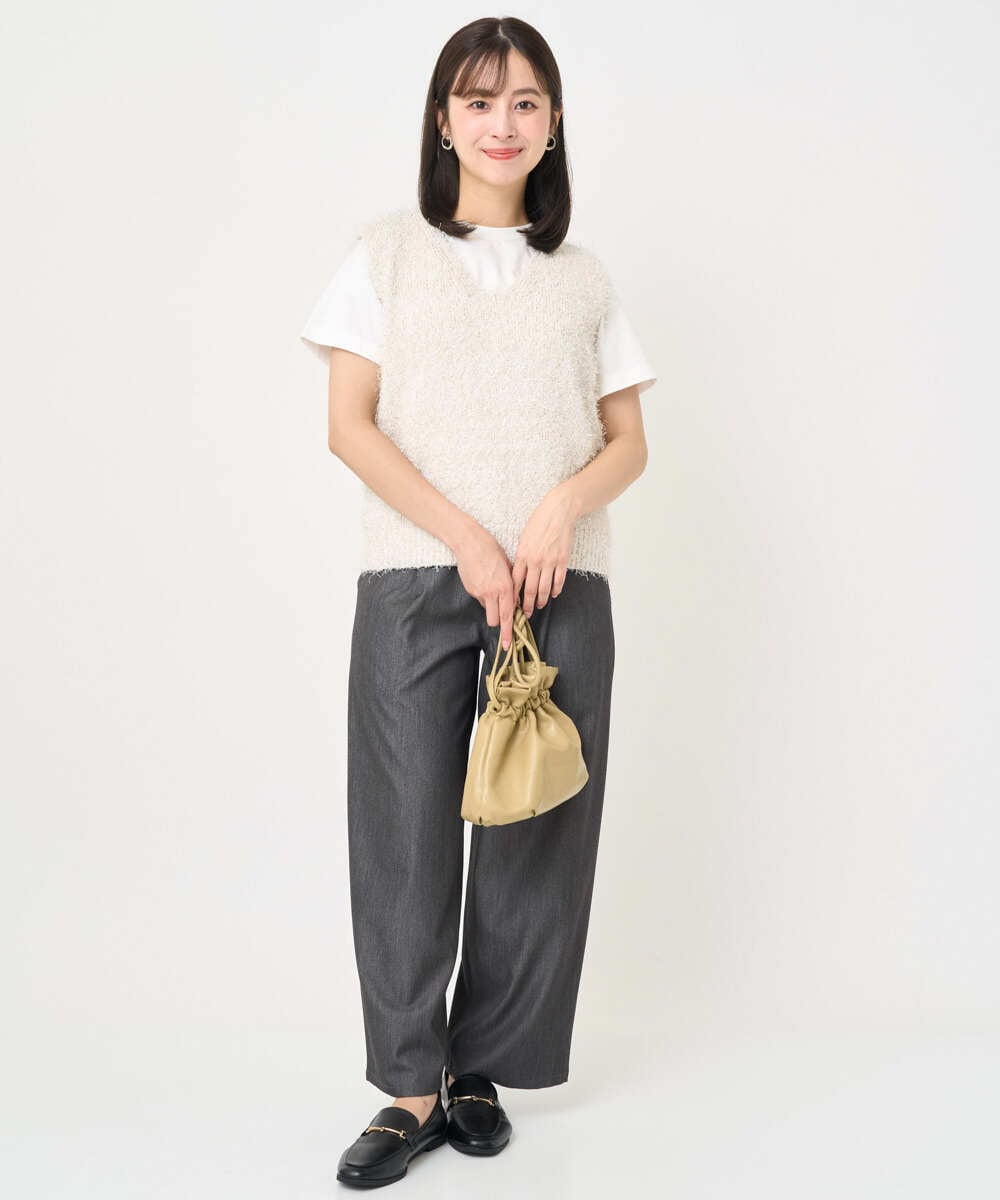 F1LJA80150 MK MICHEL KLEIN(小さいサイズ)(メゾン ドゥ サンク) 【小さいサイズ】ソフトデニムライクバレルパンツ/洗濯機で洗える ネイビー