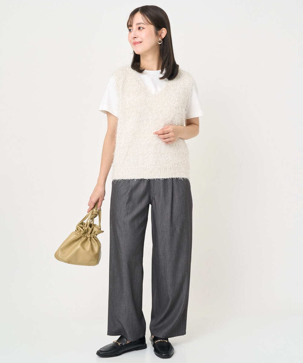 F1LJA80150 MK MICHEL KLEIN(小さいサイズ)(メゾン ドゥ サンク) 【小さいサイズ】ソフトデニムライクバレルパンツ/洗濯機で洗える ネイビー