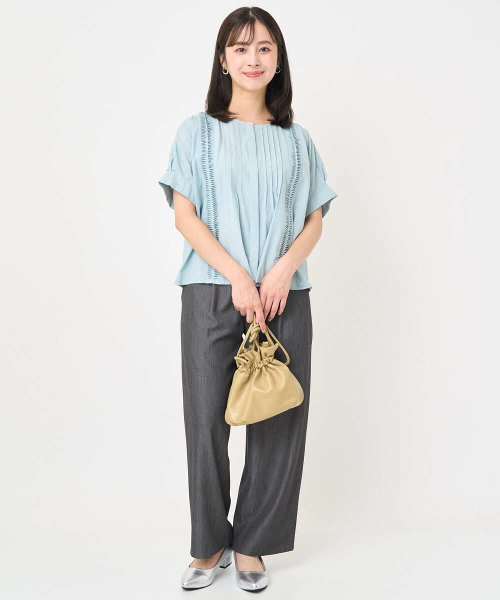 F1LJA80150 MK MICHEL KLEIN(小さいサイズ)(メゾン ドゥ サンク) 【小さいサイズ】ソフトデニムライクバレルパンツ/洗濯機で洗える ネイビー