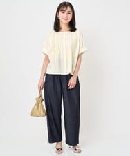 F1LJA80150 MK MICHEL KLEIN(小さいサイズ)(メゾン ドゥ サンク) 【小さいサイズ】ソフトデニムライクバレルパンツ/洗濯機で洗える ネイビー