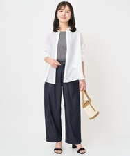F1LJA80150 MK MICHEL KLEIN(小さいサイズ)(メゾン ドゥ サンク) 【小さいサイズ】ソフトデニムライクバレルパンツ/洗濯機で洗える ネイビー