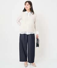 F1LJA80150 MK MICHEL KLEIN(小さいサイズ)(メゾン ドゥ サンク) 【小さいサイズ】ソフトデニムライクバレルパンツ/洗濯機で洗える ネイビー
