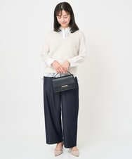 F1LJA80150 MK MICHEL KLEIN(小さいサイズ)(メゾン ドゥ サンク) 【小さいサイズ】ソフトデニムライクバレルパンツ/洗濯機で洗える ネイビー
