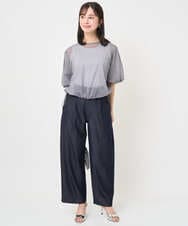 F1LJA80150 MK MICHEL KLEIN(小さいサイズ)(メゾン ドゥ サンク) 【小さいサイズ】ソフトデニムライクバレルパンツ/洗濯機で洗える ネイビー