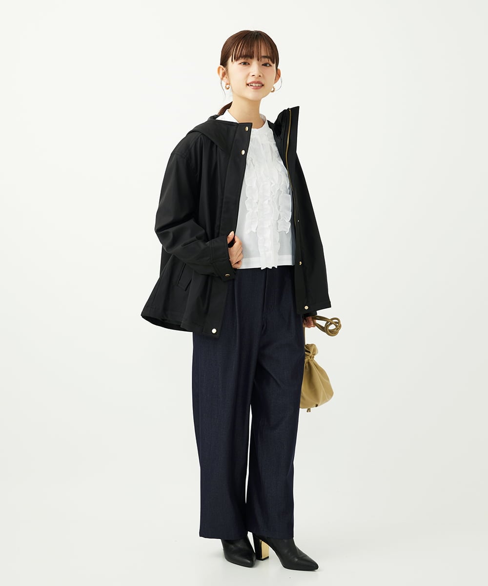 F1LJA80150 MK MICHEL KLEIN(小さいサイズ)(メゾン ドゥ サンク) 【小さいサイズ】ソフトデニムライクバレルパンツ/洗濯機で洗える ネイビー