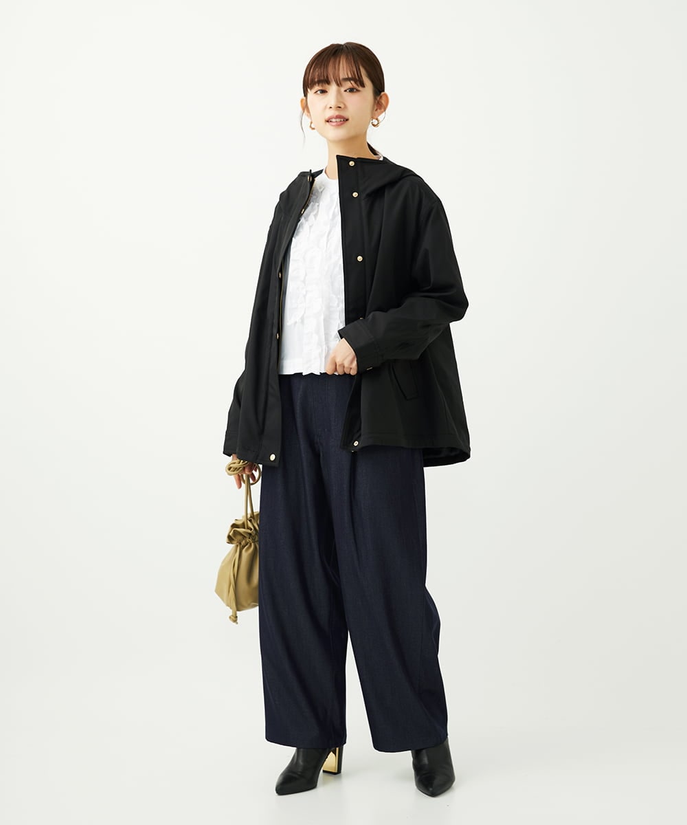 F1LJA80150 MK MICHEL KLEIN(小さいサイズ)(メゾン ドゥ サンク) 【小さいサイズ】ソフトデニムライクバレルパンツ/洗濯機で洗える ネイビー