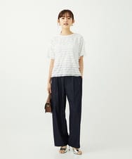 F1LJA80150 MK MICHEL KLEIN(小さいサイズ)(メゾン ドゥ サンク) 【小さいサイズ】ソフトデニムライクバレルパンツ/洗濯機で洗える ネイビー