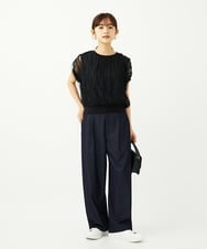 F1LJA80150 MK MICHEL KLEIN(小さいサイズ)(メゾン ドゥ サンク) 【小さいサイズ】ソフトデニムライクバレルパンツ/洗濯機で洗える ネイビー
