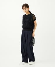 F1LJA80150 MK MICHEL KLEIN(小さいサイズ)(メゾン ドゥ サンク) 【小さいサイズ】ソフトデニムライクバレルパンツ/洗濯機で洗える ネイビー