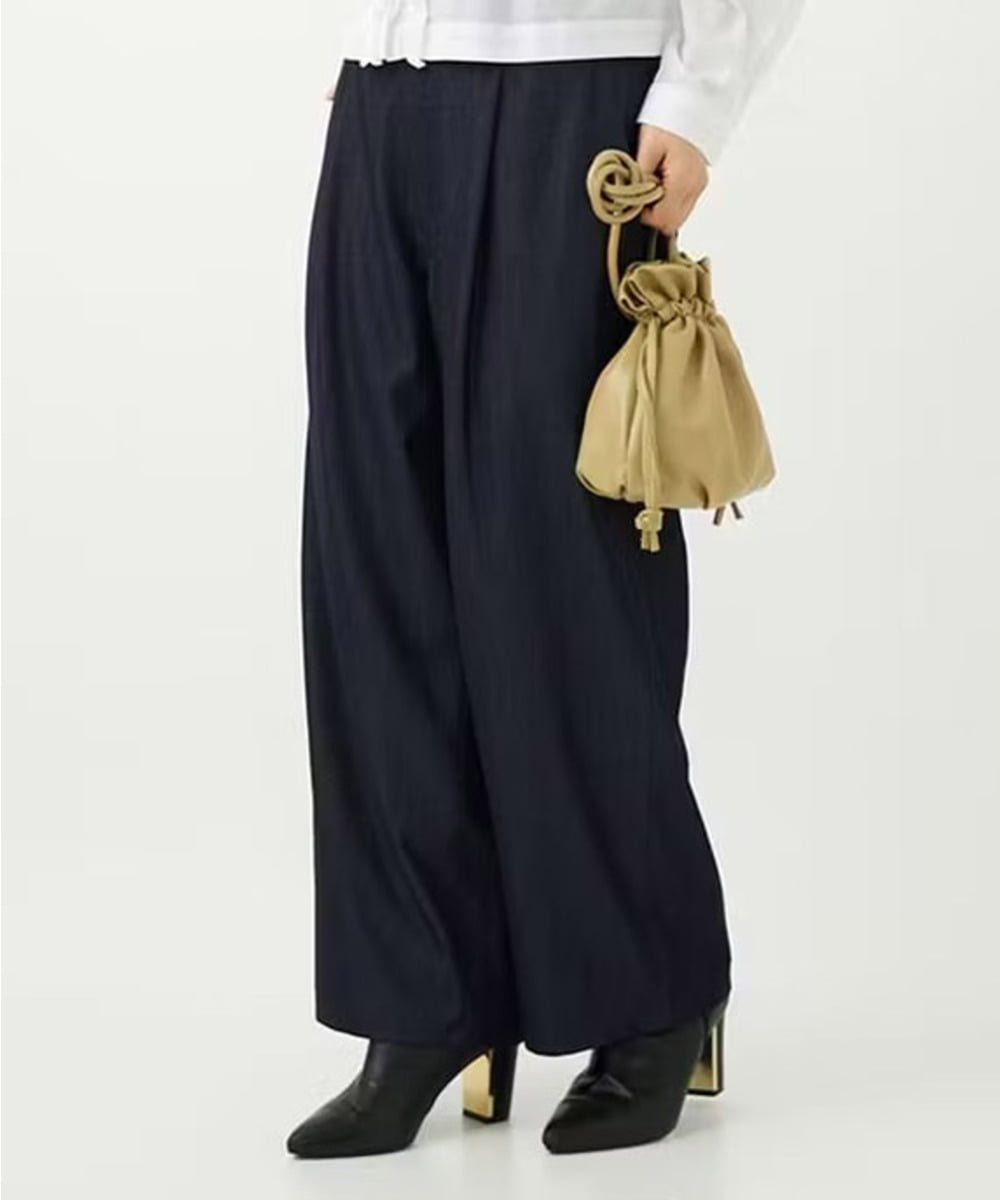 F1LJA80150 MK MICHEL KLEIN(小さいサイズ)(メゾン ドゥ サンク) 【小さいサイズ】ソフトデニムライクバレルパンツ/洗濯機で洗える ネイビー