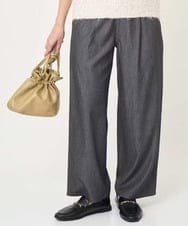 F1LJA80150 MK MICHEL KLEIN(小さいサイズ)(メゾン ドゥ サンク) 【小さいサイズ】ソフトデニムライクバレルパンツ/洗濯機で洗える ダークグレー