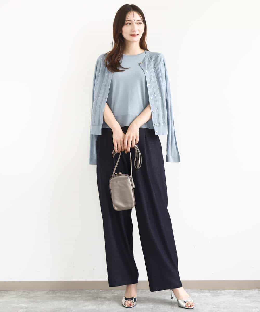F1LJA80150 MK MICHEL KLEIN(小さいサイズ)(メゾン ドゥ サンク) 【小さいサイズ】ソフトデニムライクバレルパンツ/洗濯機で洗える ネイビー
