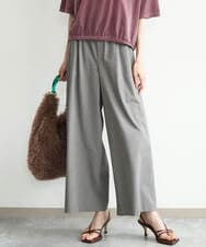 F1LJD34160 MK MICHEL KLEIN(小さいサイズ)(メゾン ドゥ サンク) 【小さいサイズ】[洗える]ストレートワイドパンツ(チェック・無地) グレー（チェック）