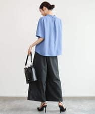 F1LJD34160 MK MICHEL KLEIN(小さいサイズ)(メゾン ドゥ サンク) 【小さいサイズ】[洗える]ストレートワイドパンツ(チェック・無地) ダークグレー（チェック）